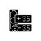 Point spread black glyph icon