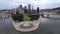 Point State Park with Fountain in Pittsburgh, Pennsylvania. Business District in Background with Skyscapers I