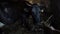 Point of view hand of a man feeding cow with hay straws in the stable -