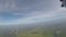 Point of view of a parachutist on his parachute with the flag of the State of ParÃ¡ in Brazil.