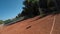 Point of view of tennis match between two girls