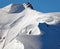 Pointe Lachenal, Chamonix, south-east France, Auvergne-RhÃ´ne-Alpes. Artistic snowdrifts created by power of wind at Pointe Lachen