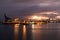 Pointe-a-Pitre, Guadeloupe, FWI - Jarry industrial zone and harbor by night