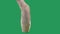 Pointe shoes professional ballet shoes on green screen. Ballerina legs dance.
