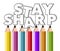 Pointed pencils hold up the words stay sharp while a dull pencil lets a couple letters fall below the others