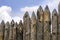 Pointed stockade, a fence made of pine logs