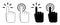 Pointer cursor Ñomputer mouse icon. Clicking finger, pointing hand click icons. tap up finger