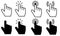 Pointer cursor Ñomputer mouse vector icon set. Clicking cursor illustration sign collection. pointing hand clicks symbols. Click