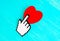 Pointer Cursor Placed on a Red Heart Shape