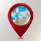 Pointer gps map navigation and world map with travel sticker collection vector image