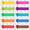 Pointers or map markers with numbers and space for text. Colorful number bullet points set. Vector illustration.