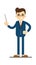 Pointing businessman with classroom pointer