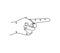 Pointing gesture one line art. Continuous line drawing of gesture, hand, gesture indicating, forefinger.