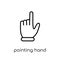 Pointing hand icon. Trendy modern flat linear vector Pointing ha