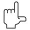 Pointing hand line icon. Index finger pointing up vector illustration isolated on white. Cursor outline style design