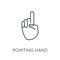 Pointing hand linear icon. Modern outline Pointing hand logo con