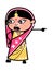 Pointing Indian Woman Cartoon Illustration