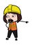 Pointing Lady Engineer Cartoon Illustration