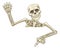 Pointing and Waving Cartoon Skeleton