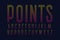 Points alphabet. Yellow pink gradient dotty font. Isolated english alphabet