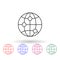 Points on the globe multi color icon. Simple thin line, outline vector of navigation icons for ui and ux, website or mobile