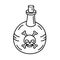 Poison Bottle Icon. Doodle Hand Drawn or Black Outline Icon Style