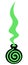 Poison bottle. Silhouette. Magical green vapors in the form of a snake emerge from the bubble. Vector illustration. Reptile