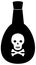 Poison bottle with skull and crossbones sign