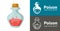 poison bottle vector icon. chemical vessels line solid flat icon