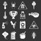 Poison danger toxic icons set grey vector