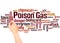 Poison gas word cloud and hand writing concept