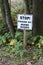 Poison ivy caution sign