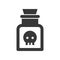 Poison in jar, Halloween solid vector icon