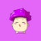 A poison mushroom character gets bored isolated on purple background. a poison mushroom character emoticon illustration