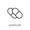 Poison pill icon. Trendy modern flat linear vector Poison pill i
