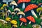 Poisonous agaric forest mushrooms