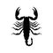 Poisonous black scorpion silhouette. Dangerous venomous arachnid with large claws