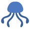 Poisonous blue jellyfish, icon