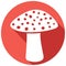 Poisonous mushroom flat icon vector illustration