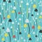 Poisonous mushrooms seamless hand drawn pattern