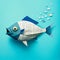 poisson d'avril  - april fish, concept for April Fools' Day in France. AI generated