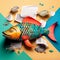 poisson d'avril  - april fish, concept for April Fools' Day in France. AI generated
