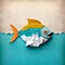 poisson d'avril  - april fish, concept for April Fools' Day in France. AI generated