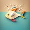 poisson d'avril  - april fish, concept for April Fools' Day in France. AI generated