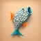 poisson d'avril  - april fish, concept for April Fools' Day in France. AI generated