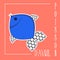 Poisson d'avril. French April Fool's Day card fish. Flat style. Vector illustration