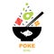 Poke bowl logo on white background