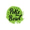 Poke bowl trendy logo on green. Fish, seafood cafe restaurant menu.