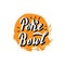 Poke bowl trendy logotype. Fish, seafood cafe restaurant menu. Trendy lettering banner.