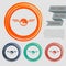 Pokeball for play in game icon on the red, blue, green, orange buttons your website and design with space text.